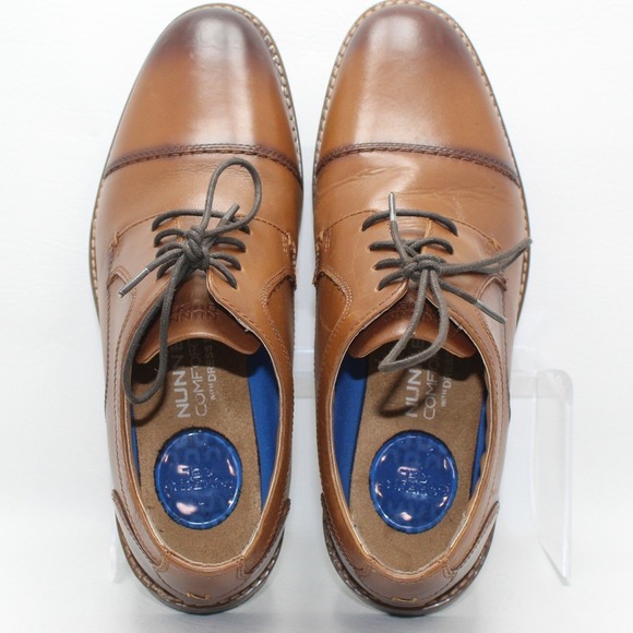 Nunn Bush Mens Tan Leather Cap Toe Oxford Dress Shoes Comfort Gel 81085 Size 8 M main image 5